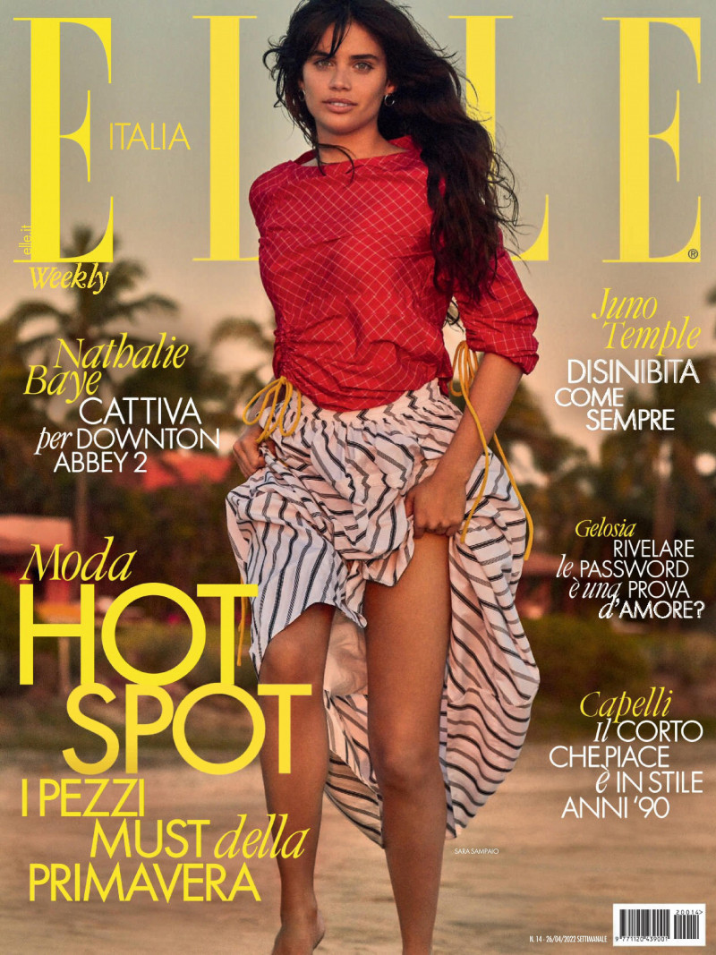 Sara Sampaio featured on the Elle Italy cover from April 2022
