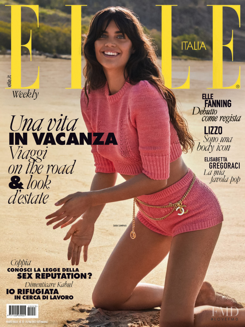 Sara Sampaio featured on the Elle Italy cover from June 2022