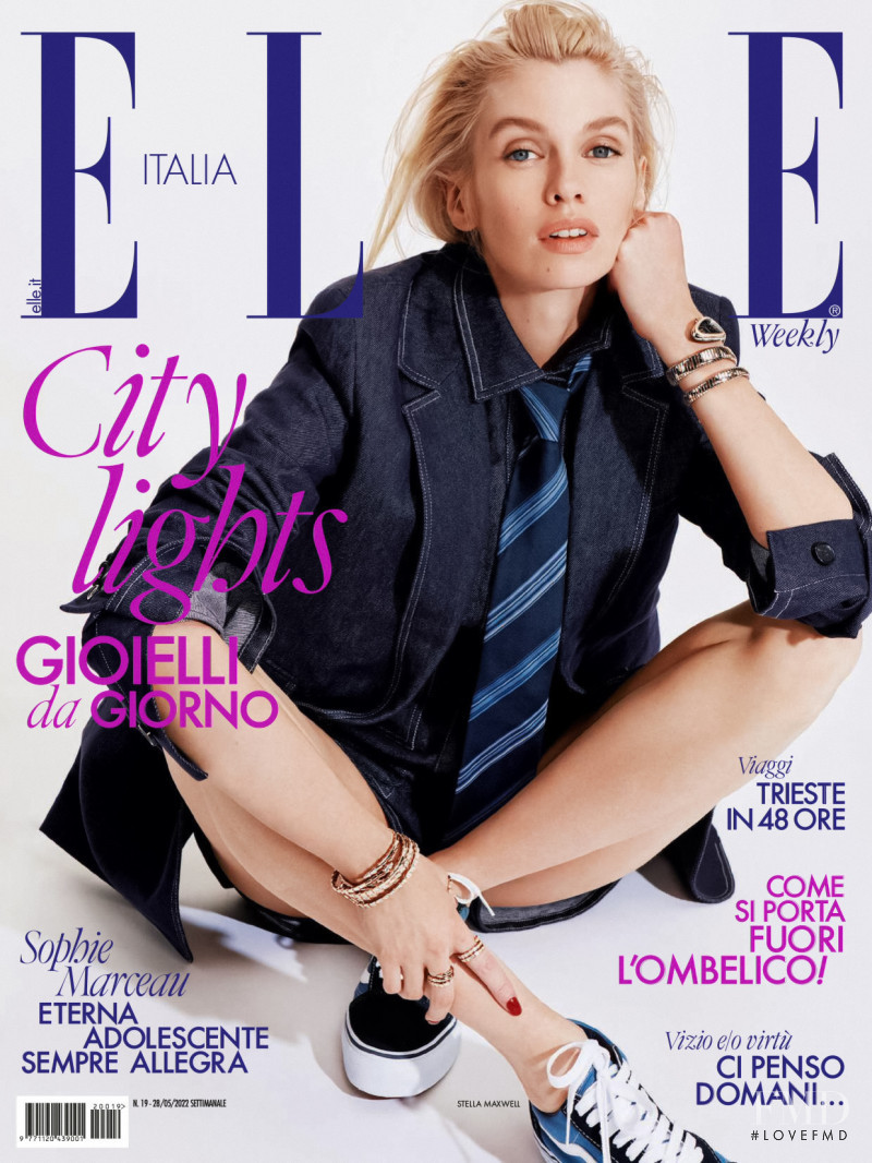 Stella Maxwell featured on the Elle Italy cover from May 2022