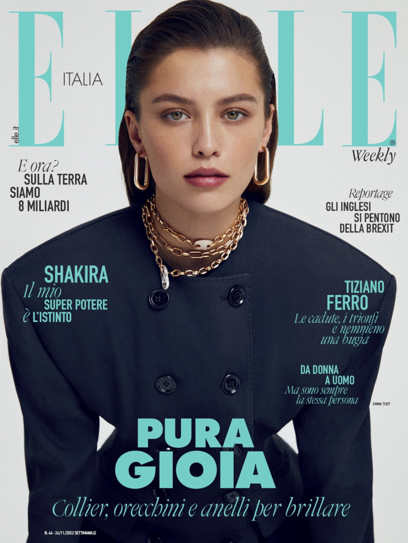 Emma Todt featured on the Elle Italy cover from November 2022