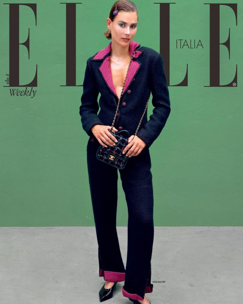 Vera Van Erp featured on the Elle Italy cover from October 2022