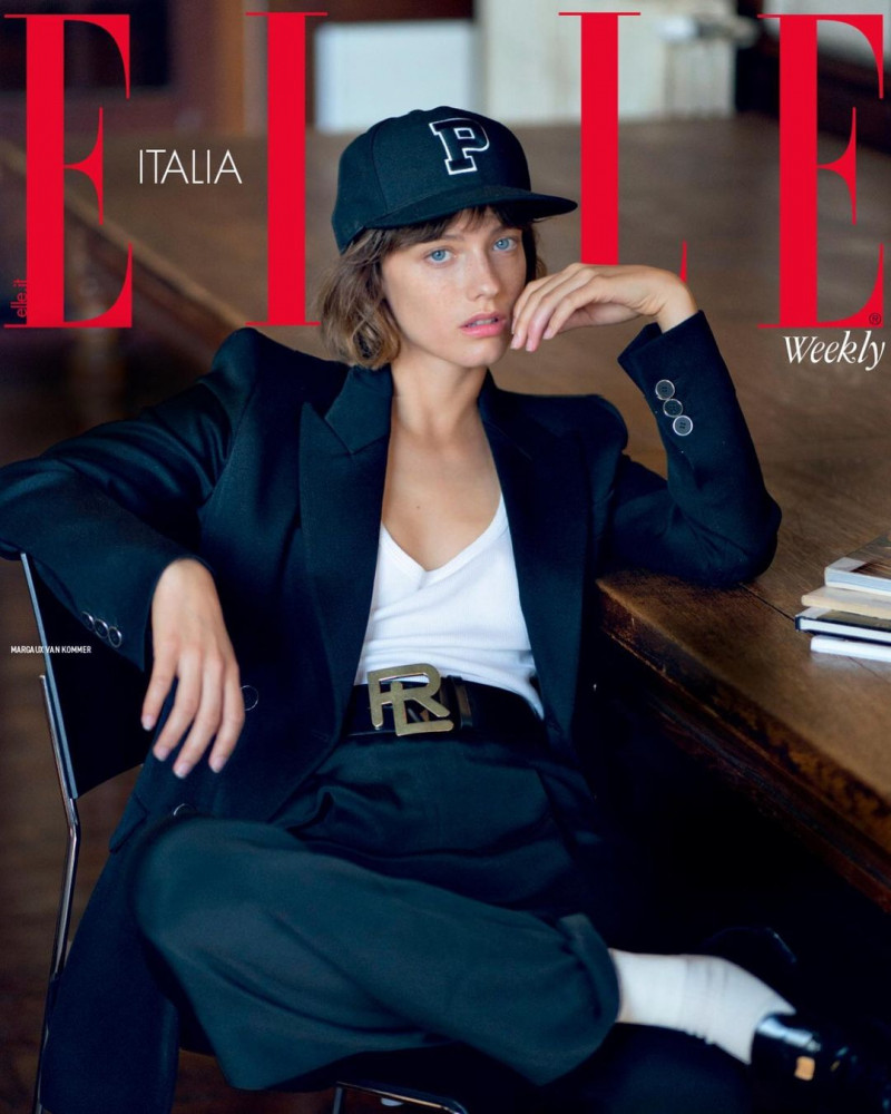 Margaux Van Kommer featured on the Elle Italy cover from January 2023
