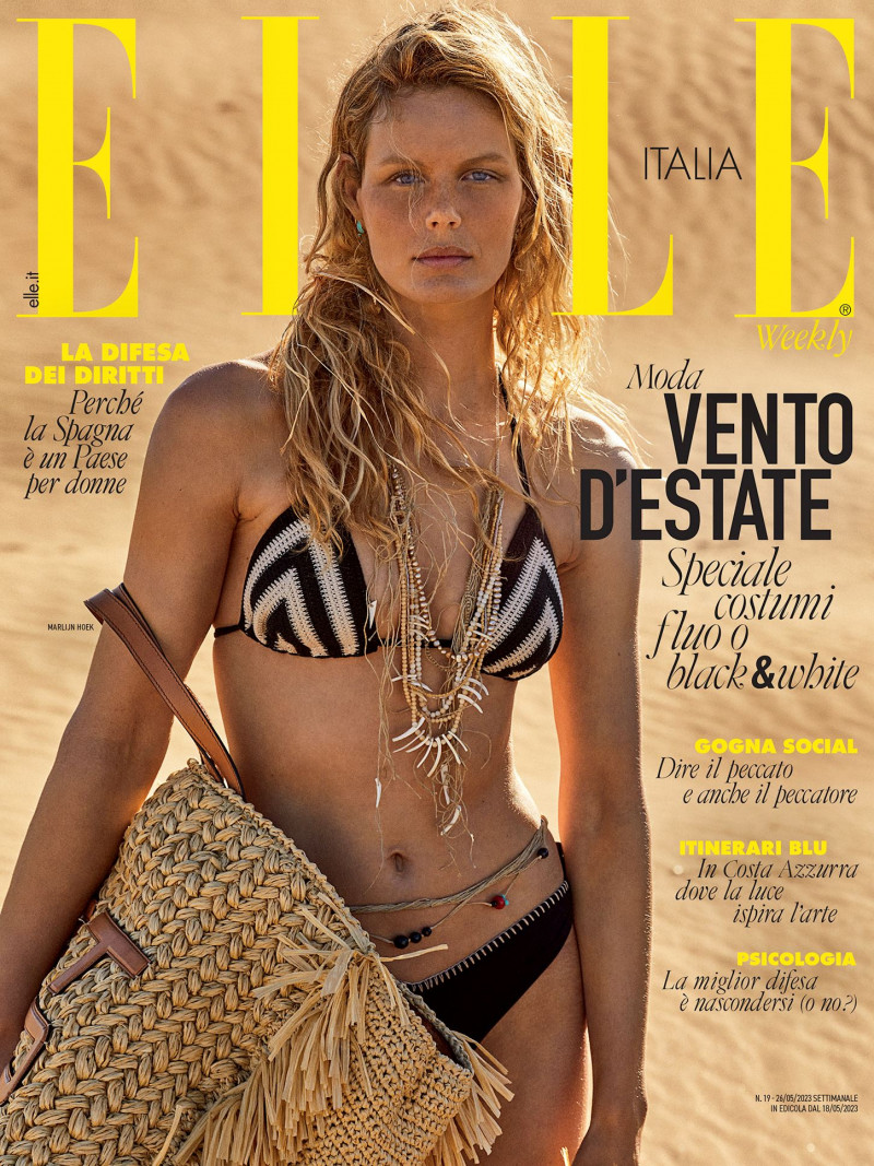 Marlijn Hoek featured on the Elle Italy cover from May 2023