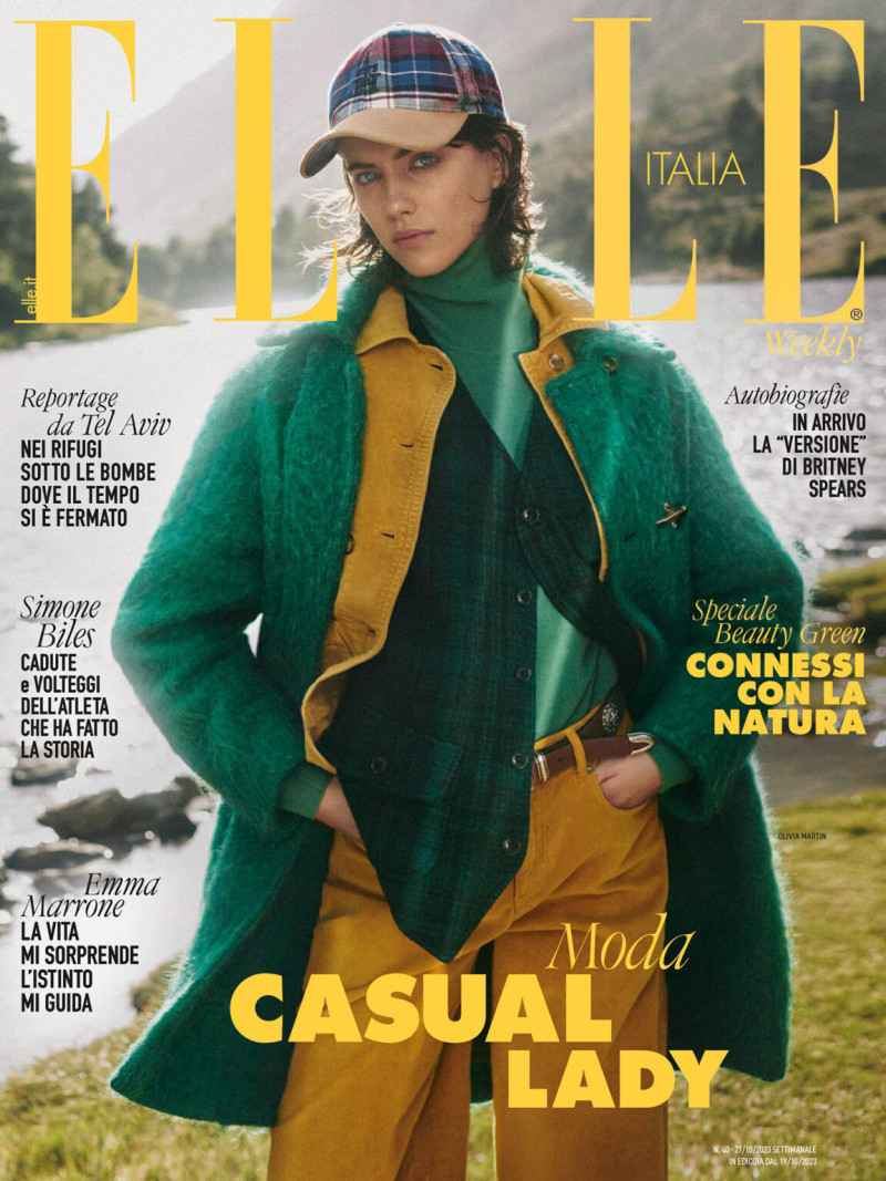 Olivia Martin featured on the Elle Italy cover from October 2023