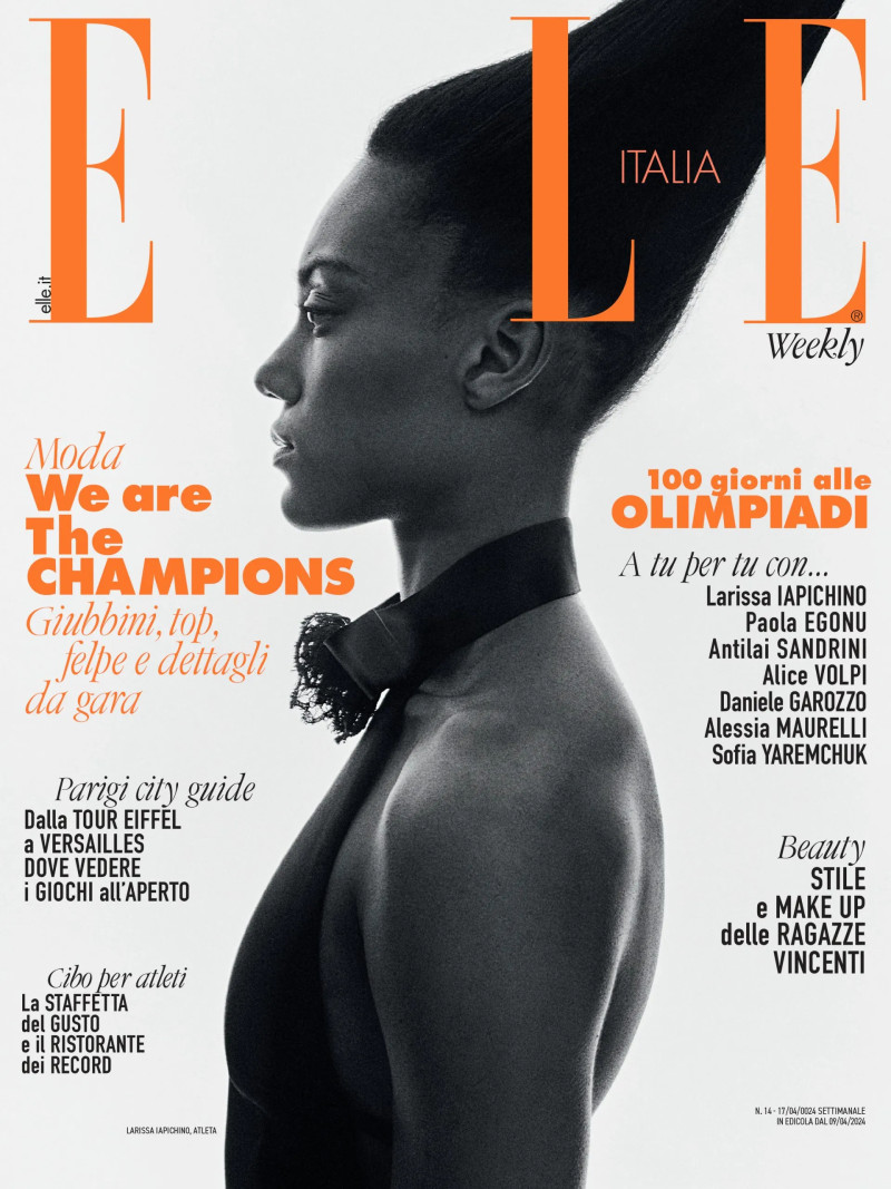 Larissa Iapichino featured on the Elle Italy cover from April 2024