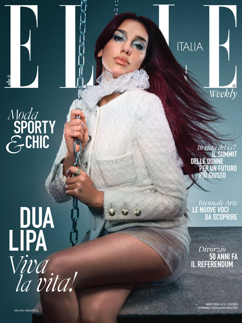 Dua Lipa featured on the Elle Italy cover from May 2024