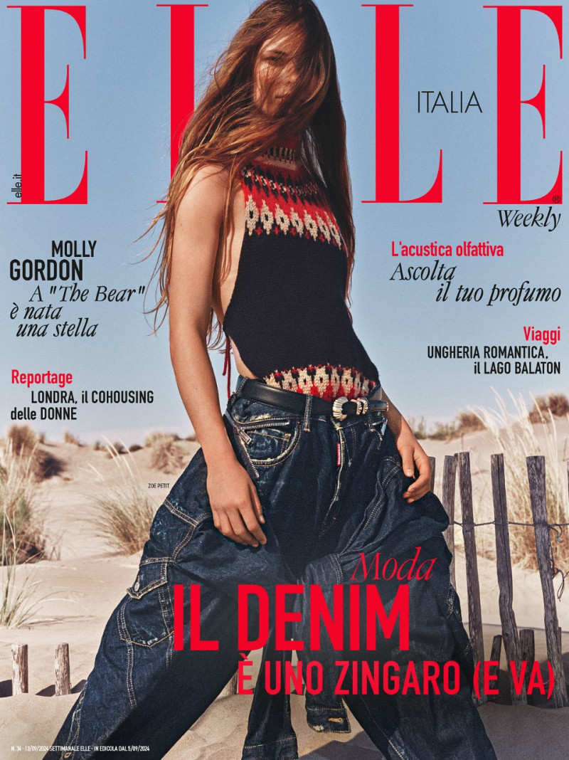 Zoe Petit featured on the Elle Italy cover from September 2024