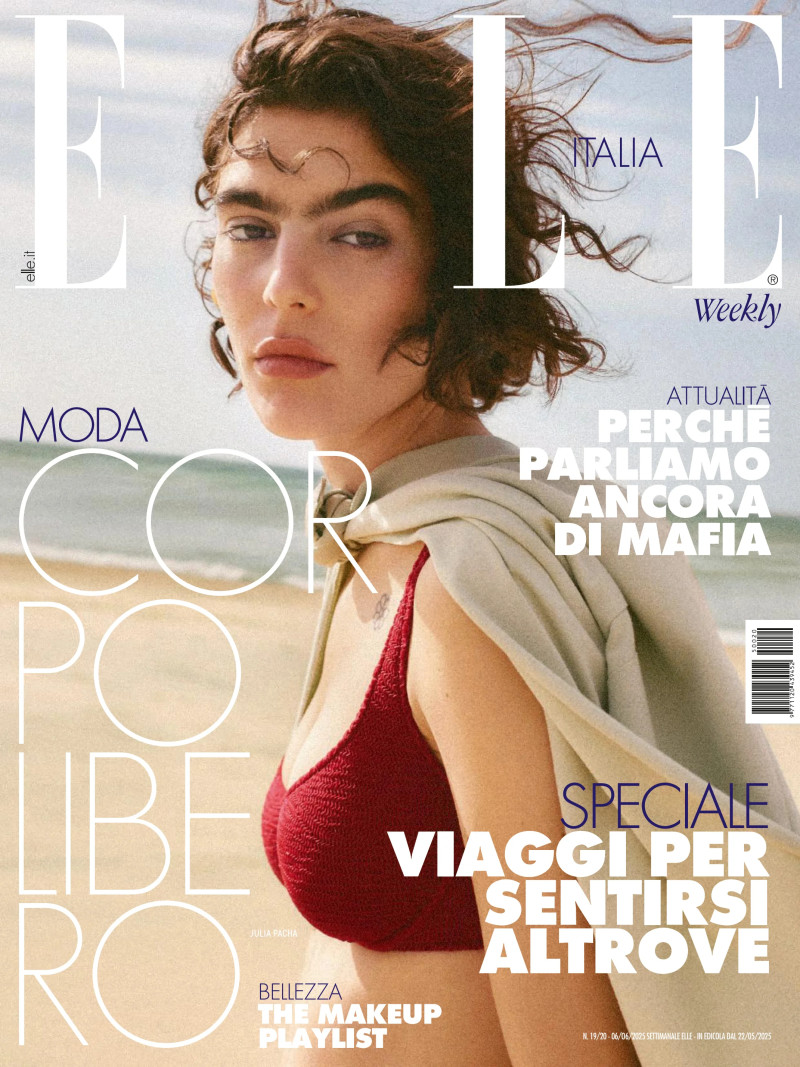 Julia Pacha featured on the Elle Italy cover from June 2025