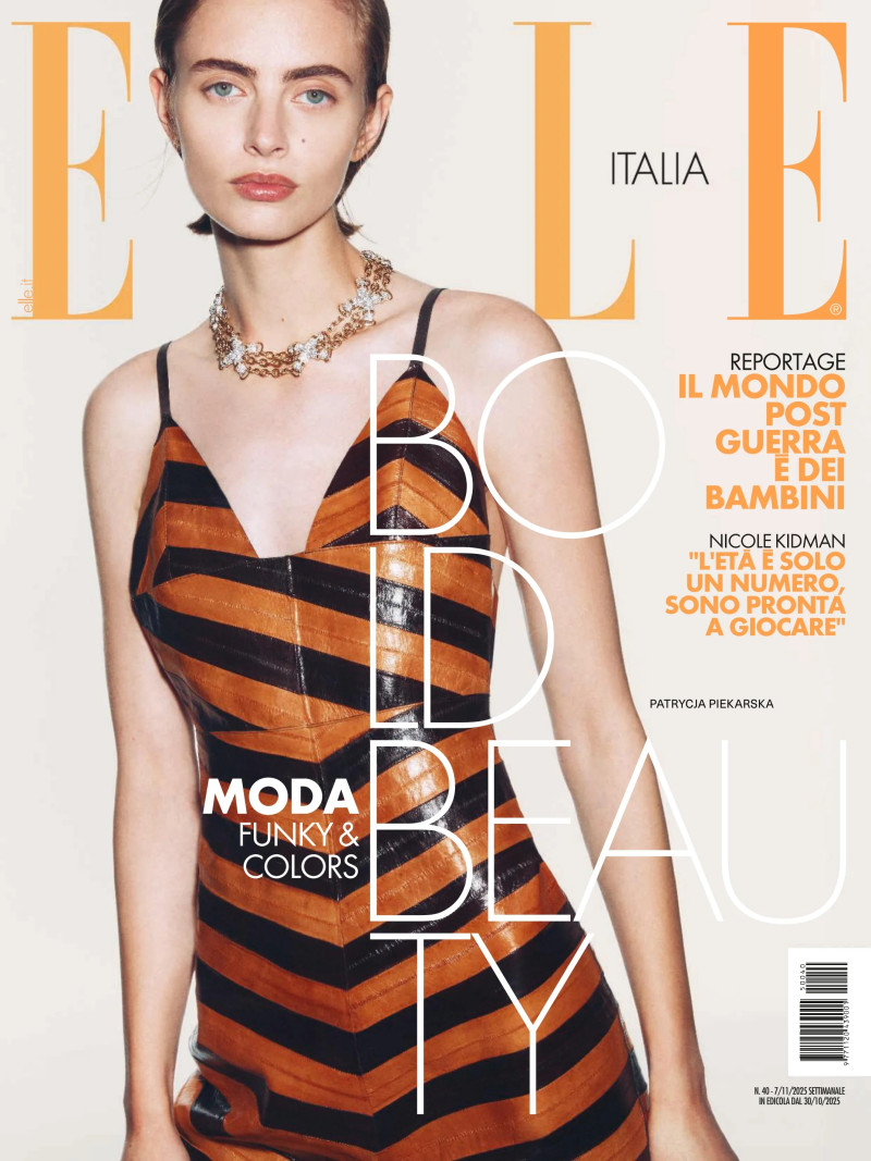 Patrycja Piekarska featured on the Elle Italy cover from October 2025
