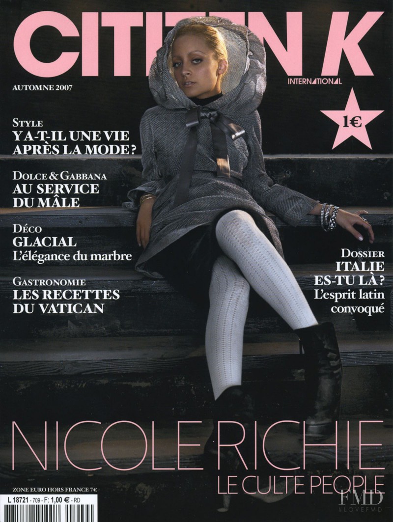 Nicole Richie featured on the Citizen K cover from July 2009