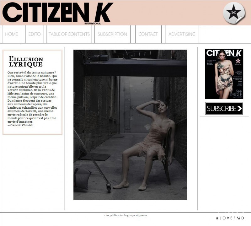  featured on the CitizenK.com screen from April 2010