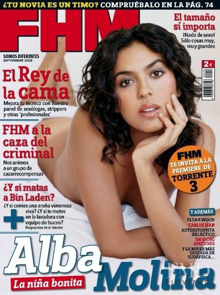 Alba Molina featured on the FHM Spain cover from September 2005