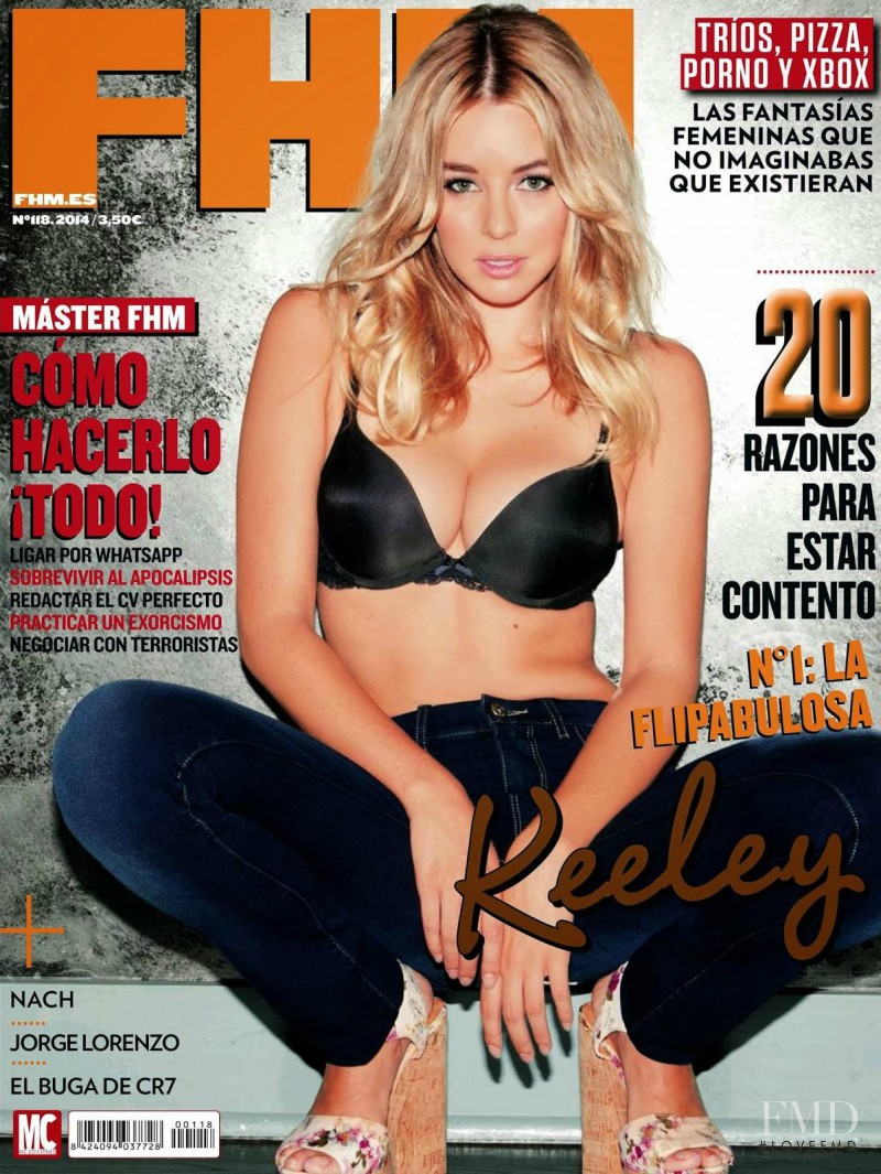 Keeley Hazell featured on the FHM Spain cover from March 2014