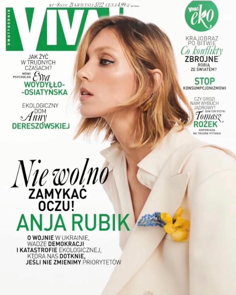 Anja Rubik featured on the Viva! Poland cover from May 2022