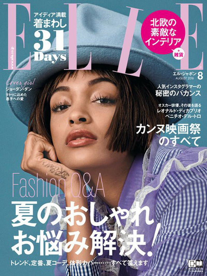 Jourdan Dunn featured on the Elle Japan cover from August 2016