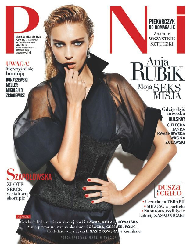 Anja Rubik featured on the Pani cover from May 2013