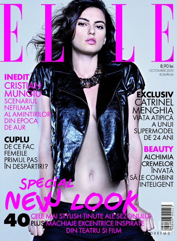 Catrinel Menghia featured on the Elle Romania cover from October 2009