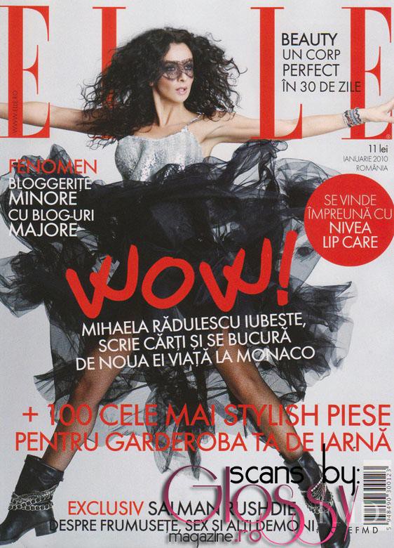 Mihaela Radulescu featured on the Elle Romania cover from January 2010