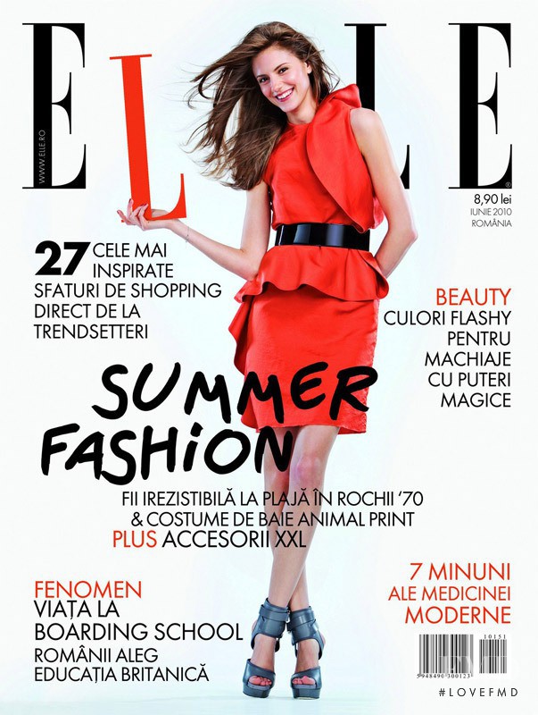 Veronica Pascu featured on the Elle Romania cover from June 2010