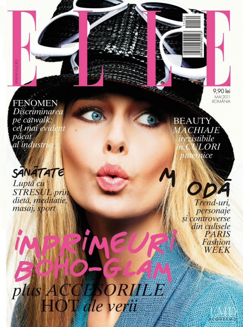 Hana Soukupova featured on the Elle Romania cover from May 2011