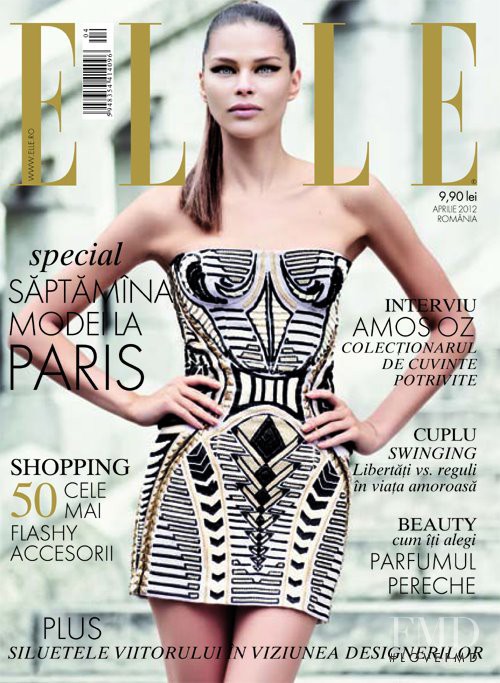 Irina Vodolazova featured on the Elle Romania cover from April 2012