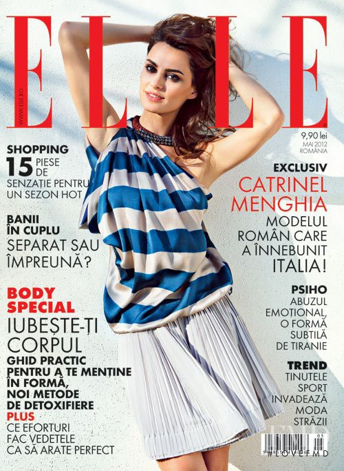 Catrinel Menghia featured on the Elle Romania cover from May 2012