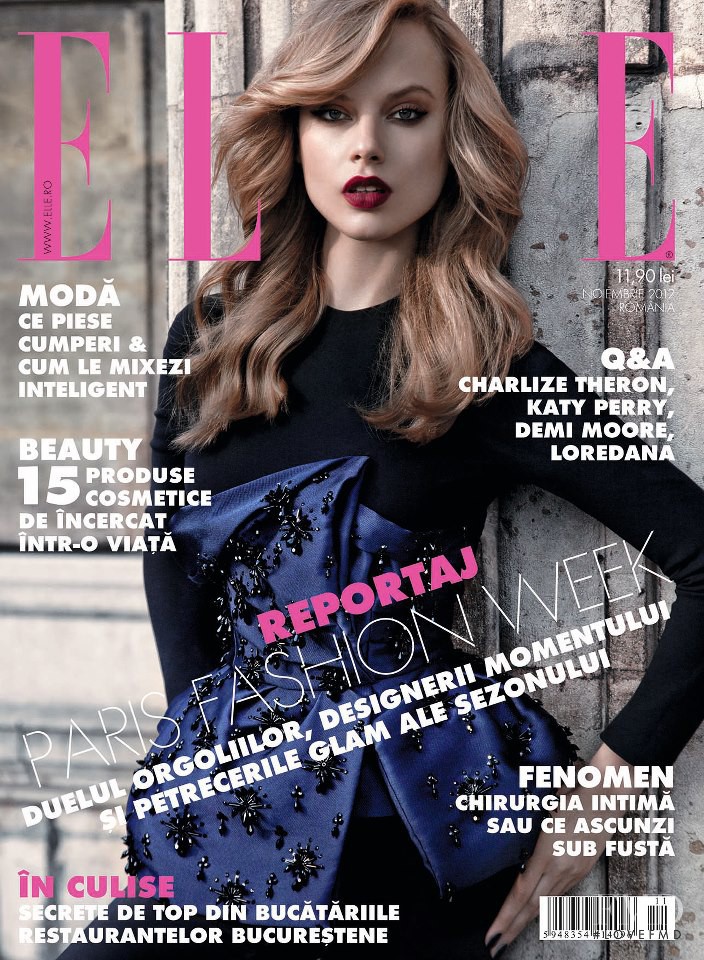 Luize Salmgrieze featured on the Elle Romania cover from November 2012