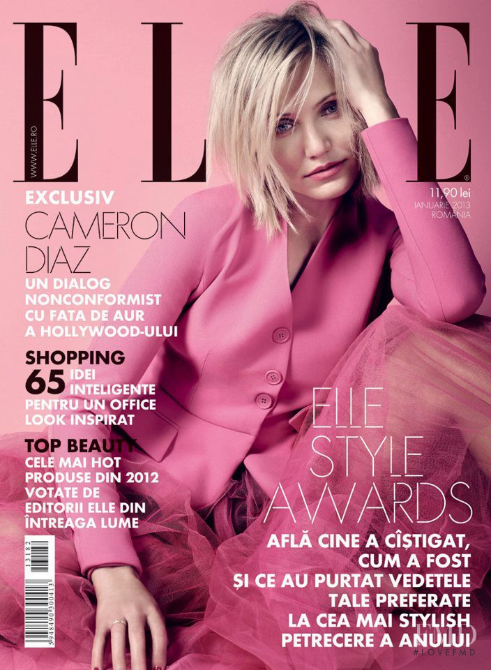 Cameron Diaz featured on the Elle Romania cover from January 2013