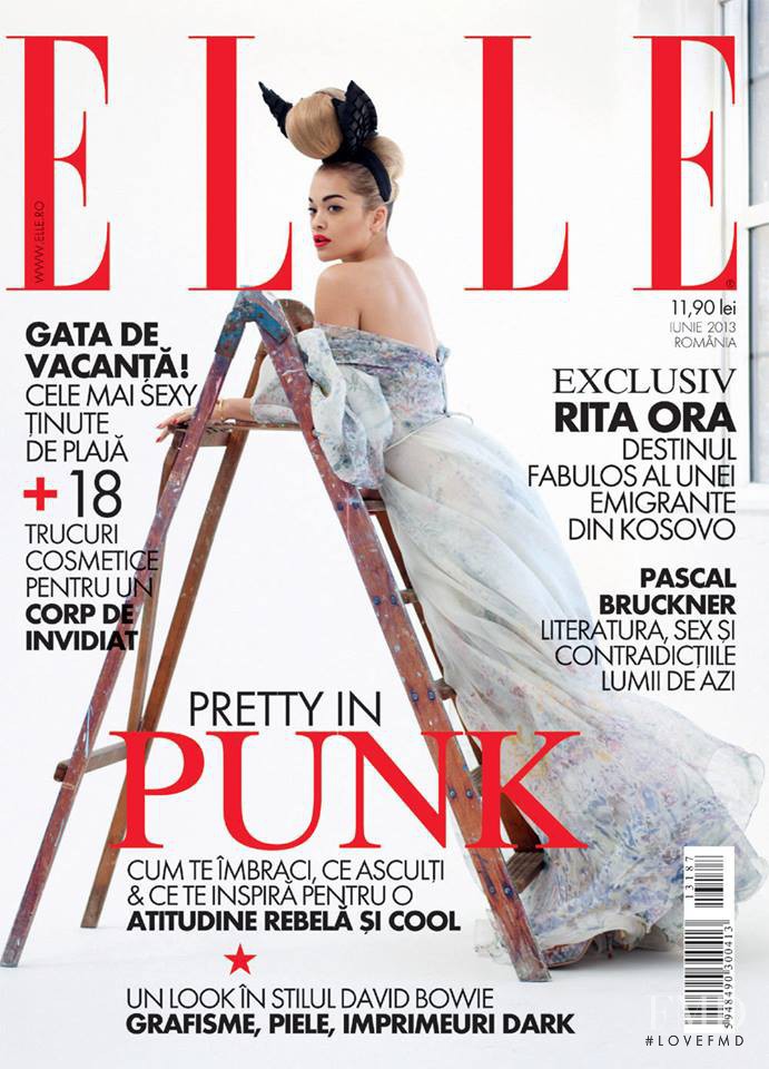 Rita Ora featured on the Elle Romania cover from June 2013