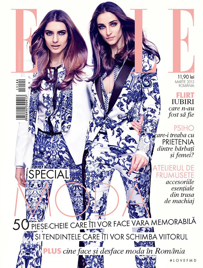 Geanina Pistol featured on the Elle Romania cover from March 2013