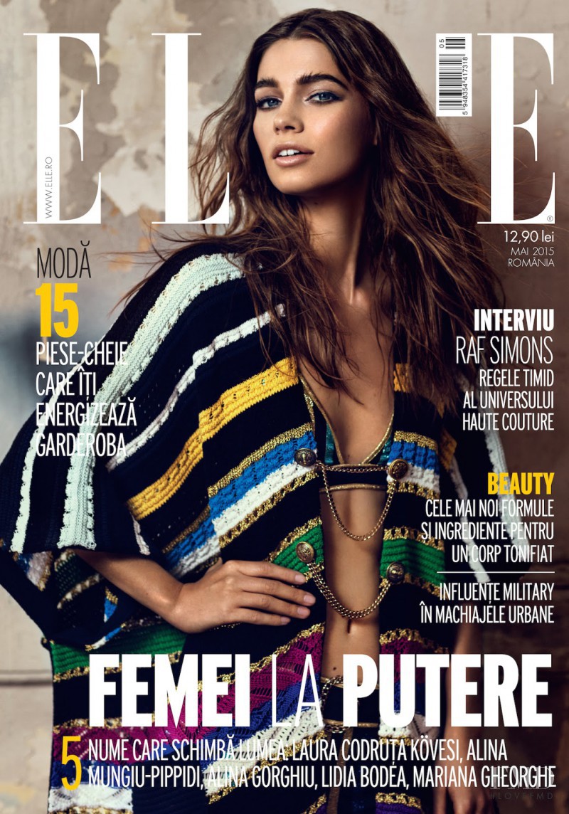 Iulia Carstea featured on the Elle Romania cover from May 2015