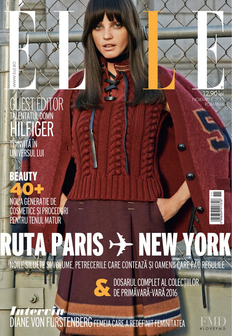 Jeisa Chiminazzo featured on the Elle Romania cover from November 2015