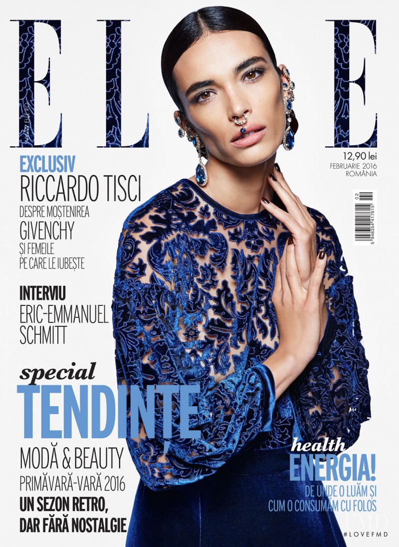 Marie Meyer featured on the Elle Romania cover from February 2016