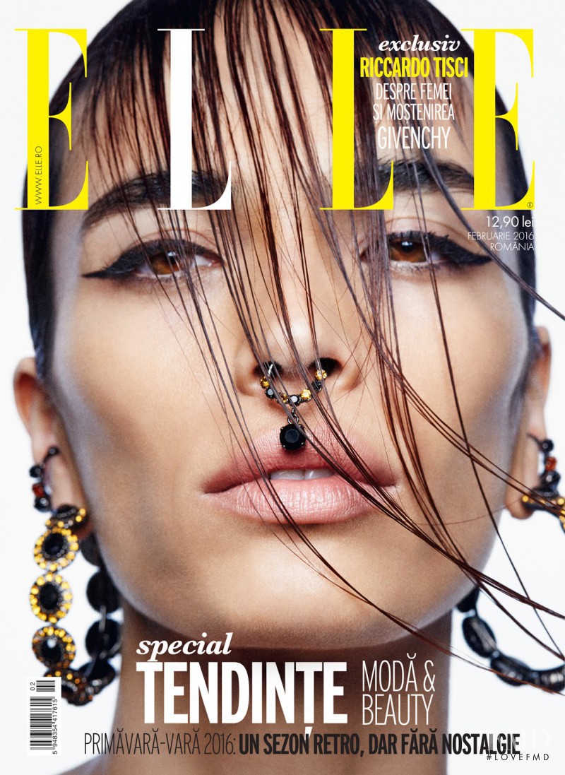 Marie Meyer featured on the Elle Romania cover from February 2016