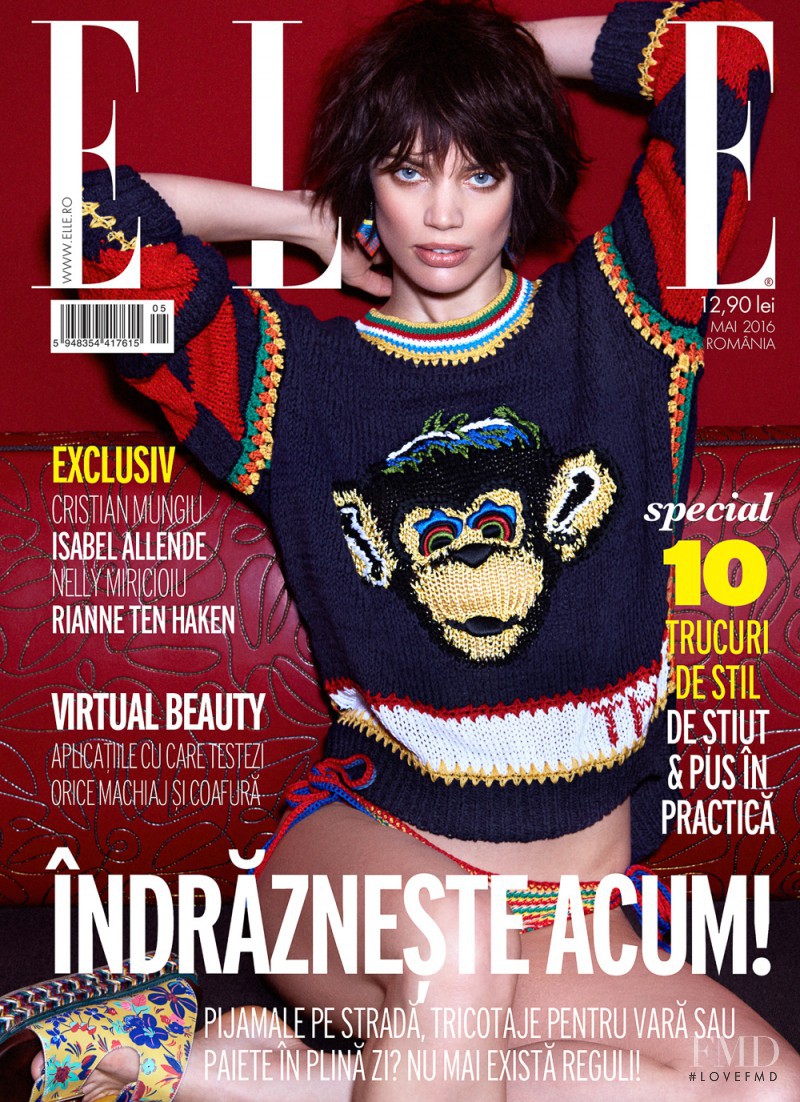 Rianne ten Haken featured on the Elle Romania cover from May 2016