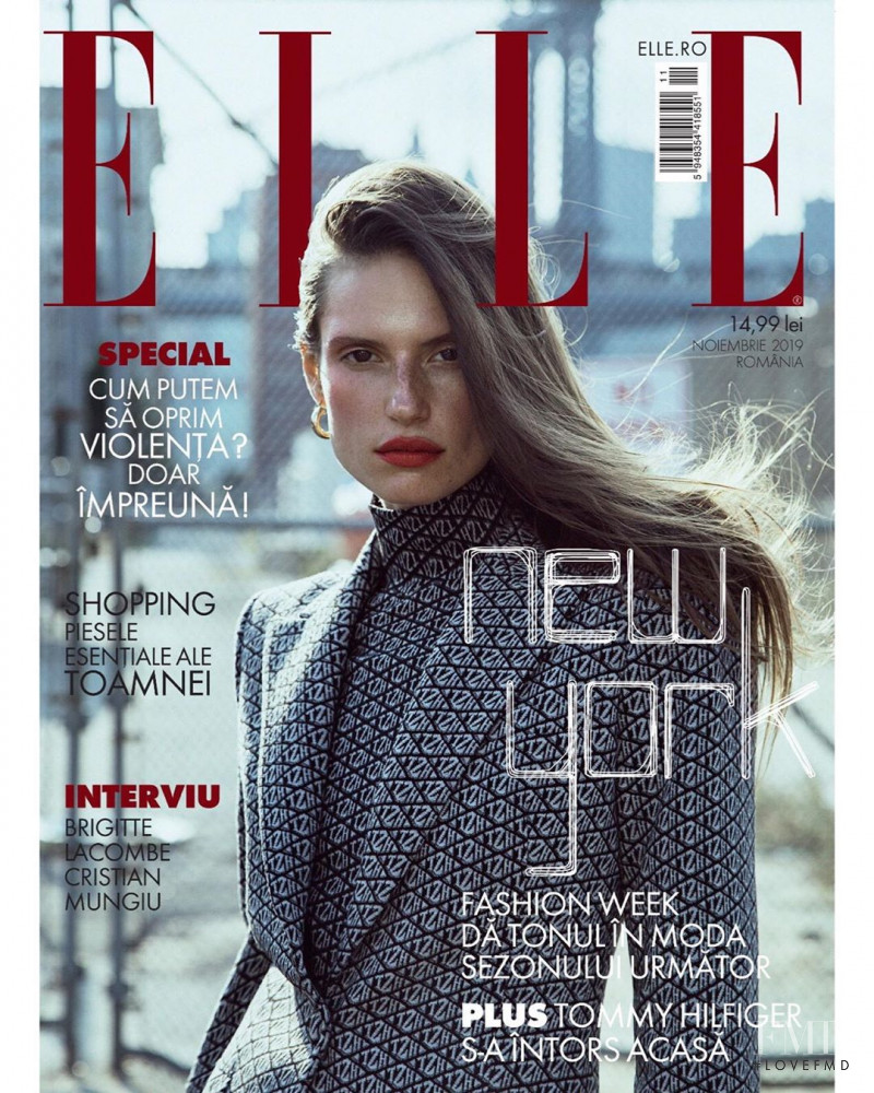 Cate Underwood featured on the Elle Romania cover from November 2019