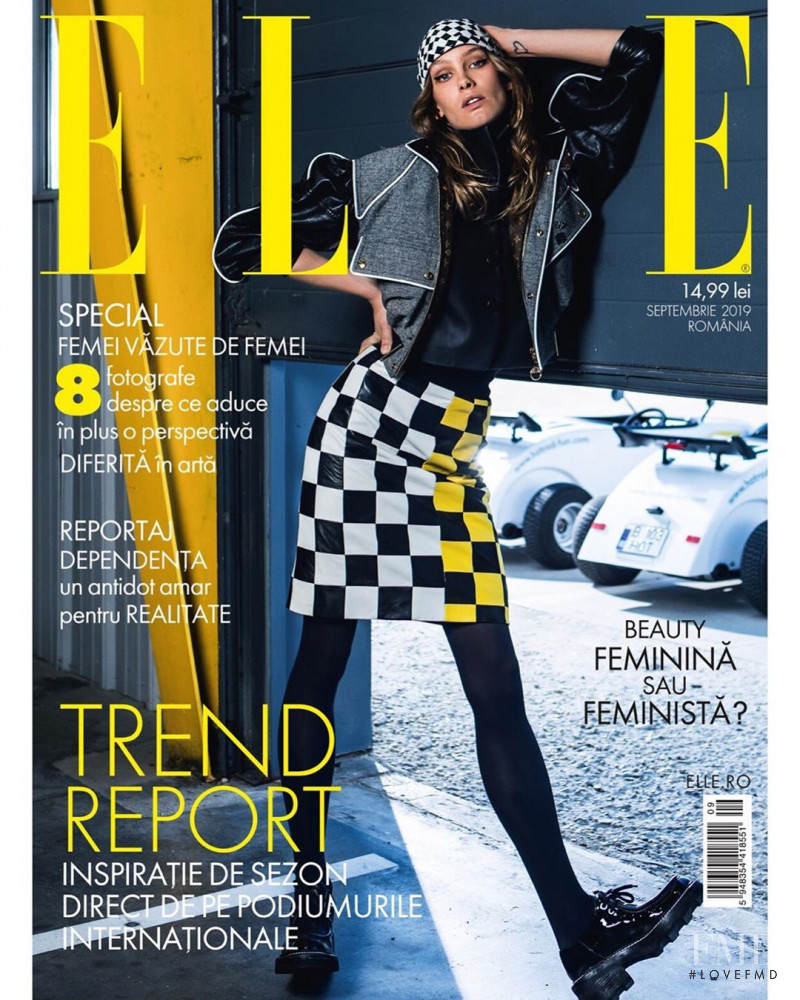 Kitti Mudele featured on the Elle Romania cover from September 2019