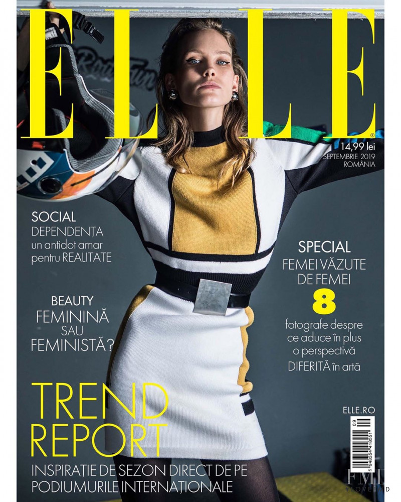 Kitti Mudele featured on the Elle Romania cover from September 2019