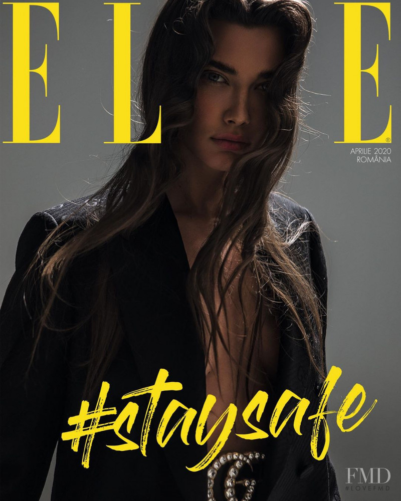 Stefania Ivanescu featured on the Elle Romania cover from April 2020