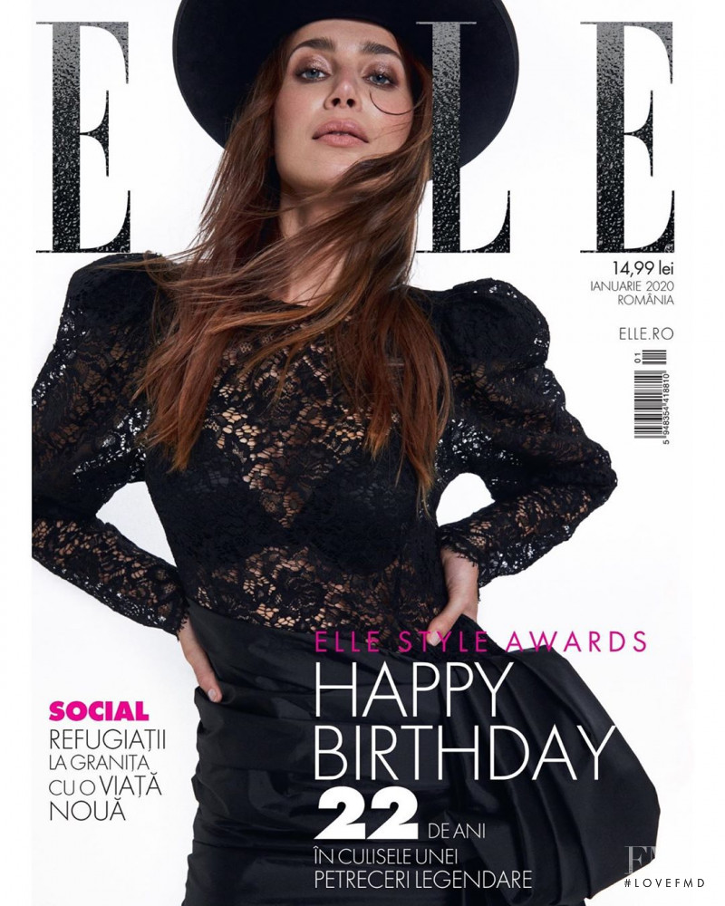 Sabina Jakubowicz featured on the Elle Romania cover from January 2020