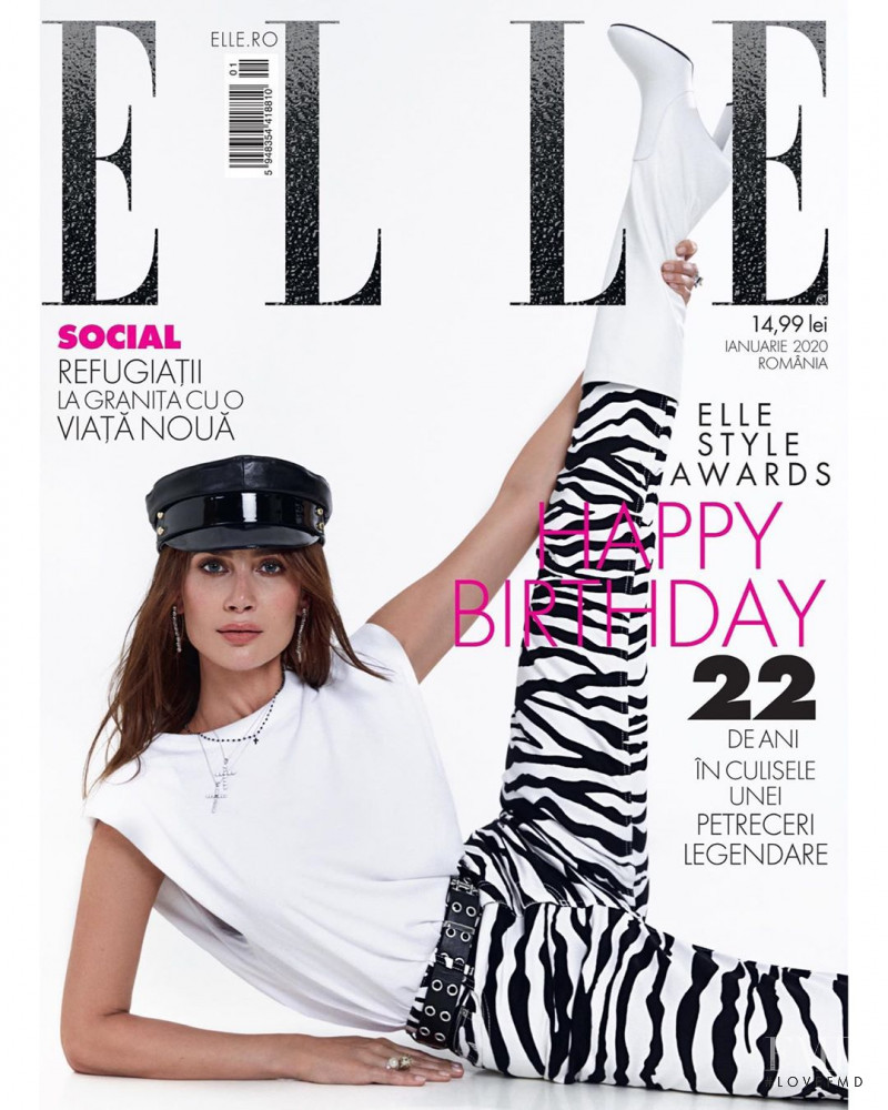 Sabina Jakubowicz featured on the Elle Romania cover from January 2020
