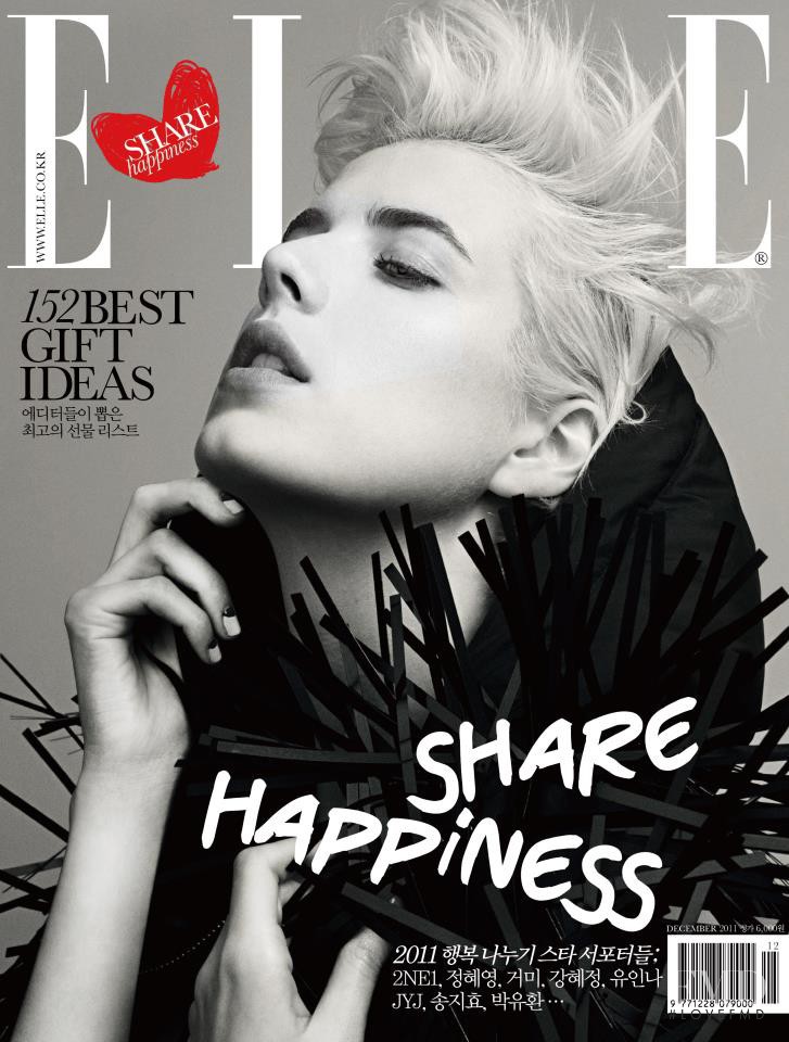 Agyness Deyn featured on the Elle Korea cover from December 2011
