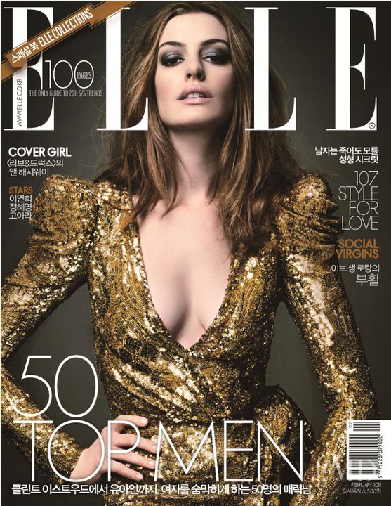 Anne Hathaway featured on the Elle Korea cover from February 2011