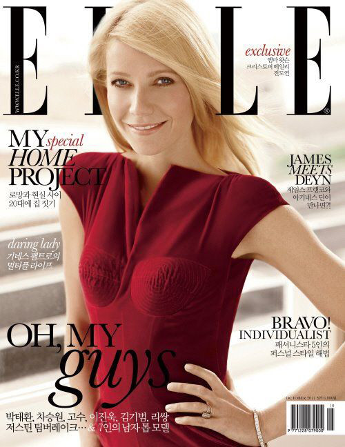 Gwyneth Paltrow featured on the Elle Korea cover from October 2011