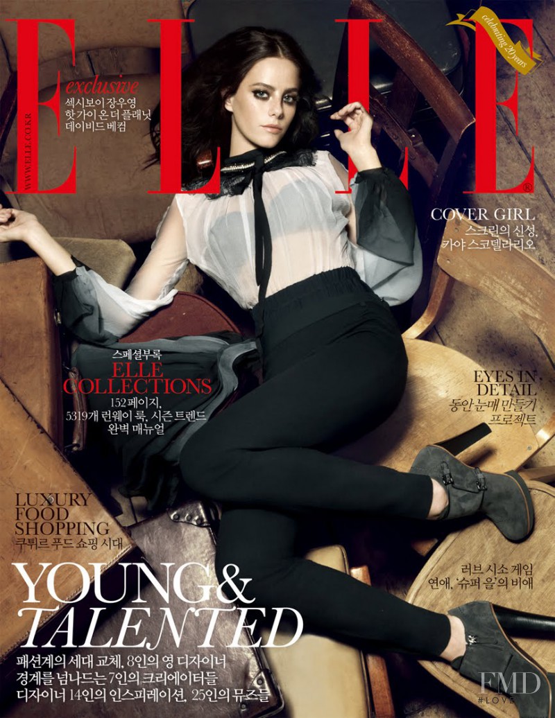 Kaya Scodelario featured on the Elle Korea cover from August 2012
