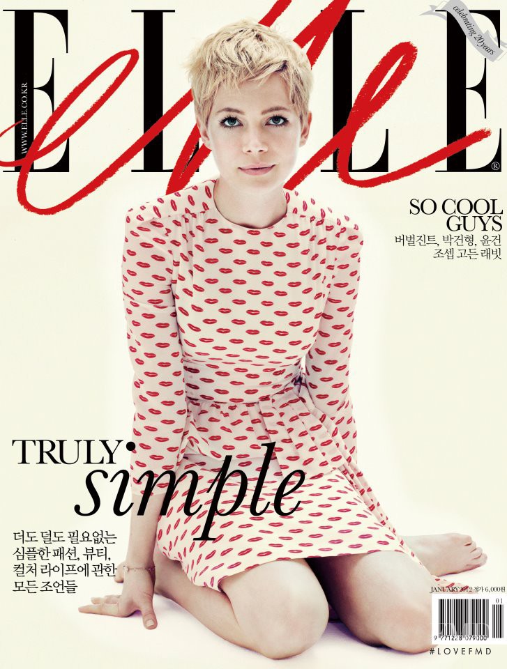 Michelle Williams featured on the Elle Korea cover from January 2012