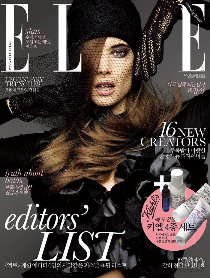 Jessica Miller featured on the Elle Korea cover from October 2012