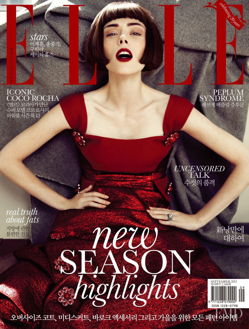 Coco Rocha featured on the Elle Korea cover from September 2012