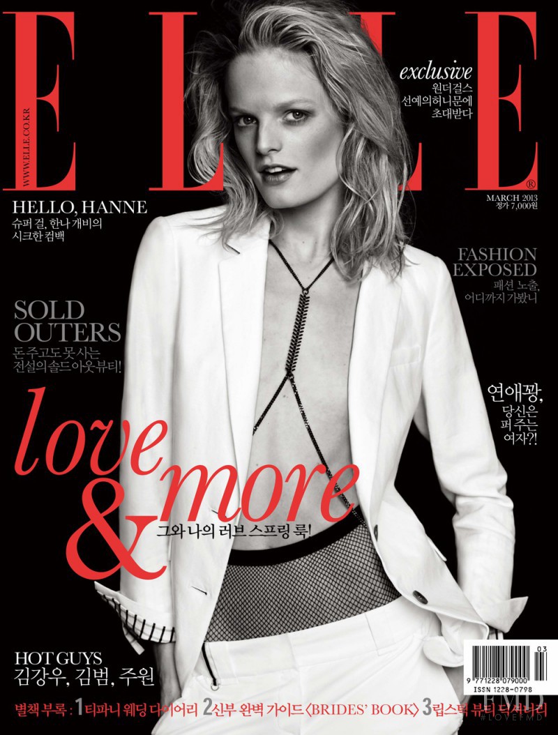 Hanne Gaby Odiele featured on the Elle Korea cover from March 2013