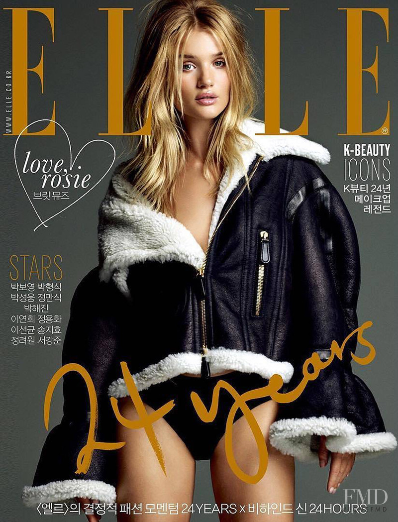 Rosie Huntington-Whiteley featured on the Elle Korea cover from November 2016